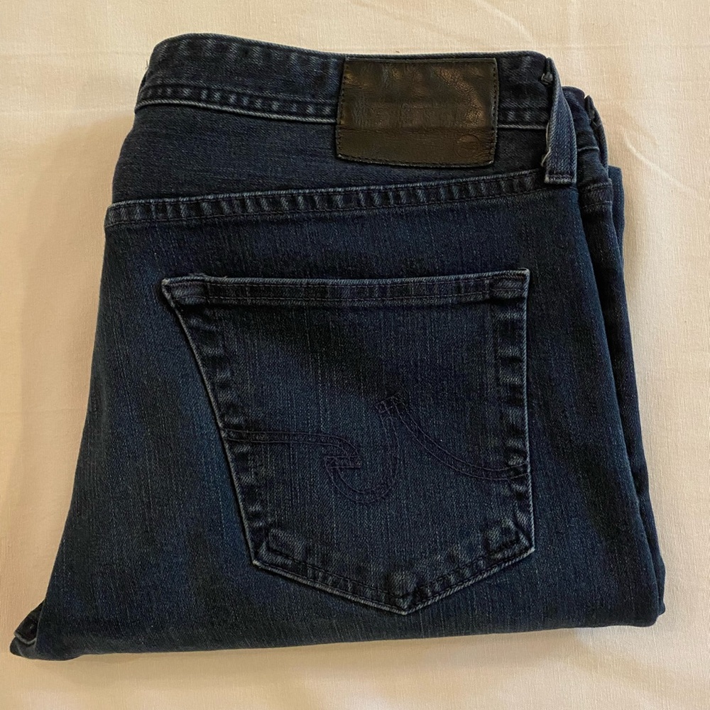 AG Adriano Goldschmied Men's Straight Jeans in Dark Blue